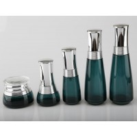 Empty Glass Cosmetic Pump Bottles And Cream Jars With Screw Cap