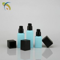 Different Models Liquid Foundation Packaging, Square Frosted Glass Bottle With Black Pump Cap