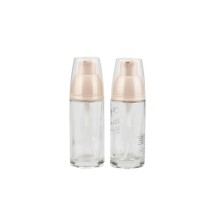 30ml round glass foundation bottle with pink pump